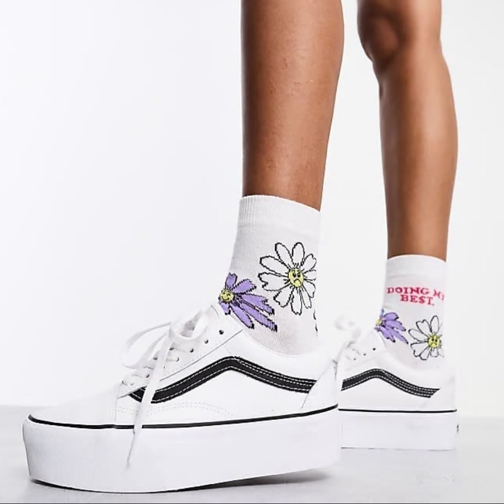 Vans Stackform Low Tops White Black 7